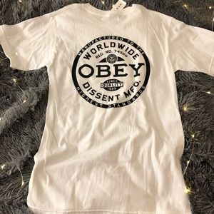 White obey shirt,, brand new never worn with tags
